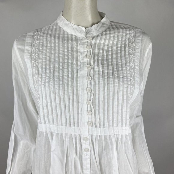 ipekevi Hand‎ made Blouse Top Women XL NWT Lightweight Cotton Embroidered White - Picture 5 of 16